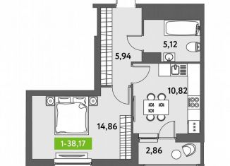 Продается 1-ком. квартира, 38.2 м2, Санкт-Петербург, Московский район