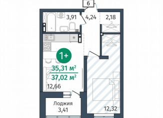 Продам однокомнатную квартиру, 35.3 м2, деревня Дударева