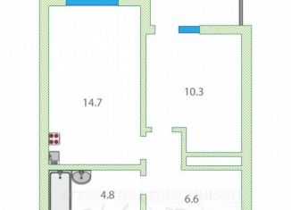 Однокомнатная квартира на продажу, 37 м2, Тюмень, улица Николая Зелинского, 24, ЖК Домостроитель