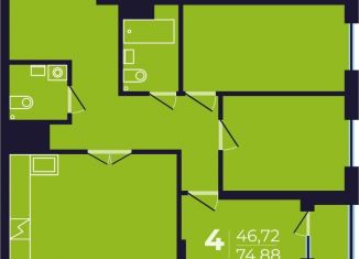 Продажа 1-ком. квартиры, 76.5 м2, Уфа, Ленинский район