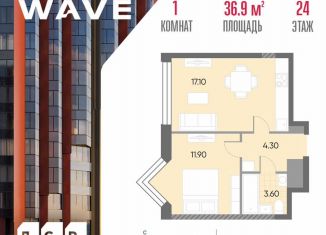 Продажа 1-комнатной квартиры, 36.9 м2, Москва