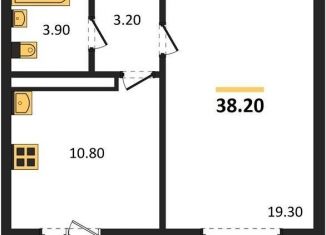 Продаю однокомнатную квартиру, 38.2 м2, Воронеж, улица Шидловского, 28