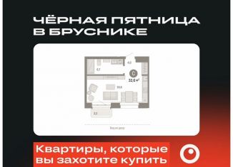 Продажа квартиры студии, 32.6 м2, Новосибирск, метро Речной вокзал, Зыряновская улица, 53с