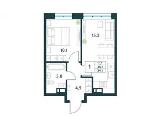 Продажа 1-комнатной квартиры, 34.1 м2, Забайкальский край, микрорайон Хороший, 15