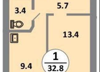 Продажа 1-комнатной квартиры, 32.8 м2, Красноярск, Советский район, Соколовская улица, 54