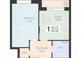 Продам 1-ком. квартиру, 44.3 м2, Воронеж, улица Независимости, 78, Коминтерновский район