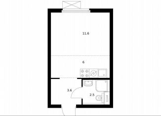 Продам квартиру студию, 23.6 м2, Москва, метро Озёрная