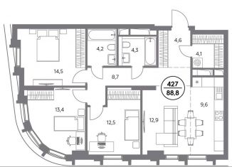 Продам 3-комнатную квартиру, 88.8 м2, Москва, метро Бауманская