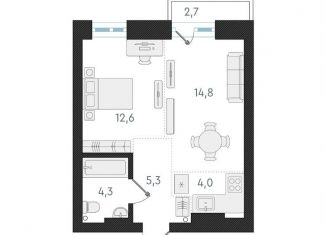 Продам квартиру студию, 41 м2, Новосибирск, Плановая улица, 60А