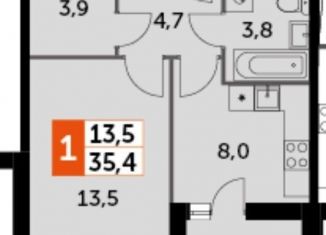 Продаю однокомнатную квартиру, 35.4 м2, Московская область, Римский проезд, 5