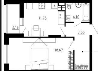 Продается 1-комнатная квартира, 43 м2, Орёл, улица Ломоносова, 6