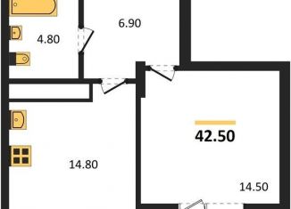 Однокомнатная квартира на продажу, 42.5 м2, Воронеж, улица Шишкова, 140Б/17