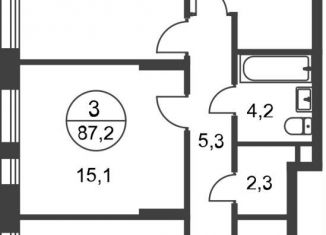 Продажа 3-ком. квартиры, 87.2 м2, деревня Рассказовка, деревня Рассказовка, 1