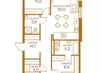 Продается 3-комнатная квартира, 100.7 м2, Москва, жилой комплекс Шампайн, к3, Южнопортовый район