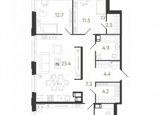 3-ком. квартира на продажу, 94.5 м2, Санкт-Петербург, метро Парнас