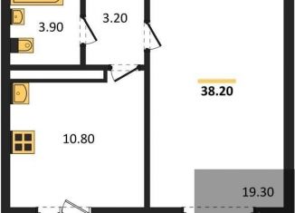 Продам однокомнатную квартиру, 38.2 м2, Воронеж, улица Шидловского, 28