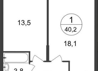 Продам 1-комнатную квартиру, 40.2 м2, Московский, ЖК Первый Московский, 7-я фаза, к2