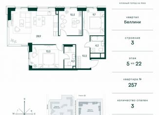 Трехкомнатная квартира на продажу, 81.2 м2, Москва, метро Тушинская