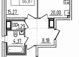 Продаю 2-ком. квартиру, 67 м2, Санкт-Петербург, муниципальный округ Гагаринское, улица Типанова, 22