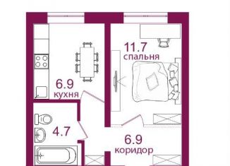 Продаю 1-комнатную квартиру, 32.9 м2, Иркутск, микрорайон Топкинский, 70