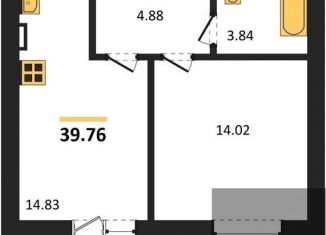 1-комнатная квартира на продажу, 39.8 м2, село Александровка