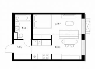 Продам 1-ком. квартиру, 34.5 м2, Бурятия, улица Шмидта, 37А