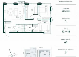 Продается 3-ком. квартира, 92.1 м2, Москва, метро Тушинская