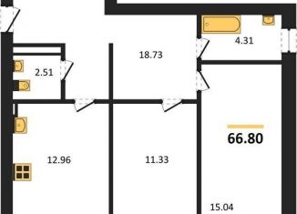 Продаю 2-ком. квартиру, 66.8 м2, село Александровка