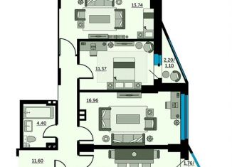 Продается трехкомнатная квартира, 74.9 м2, Ростов-на-Дону, Красноармейская улица, 157В/83с2, Кировский район