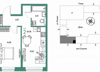 Продается 2-комнатная квартира, 40.8 м2, Тюмень, Калининский округ, Ярославская улица, 9к1