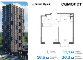 Продажа 1-ком. квартиры, 36.3 м2, Мытищи, жилой комплекс Долина Яузы, 1