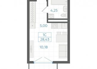 Продам квартиру студию, 25.4 м2, Екатеринбург, Ленинский район