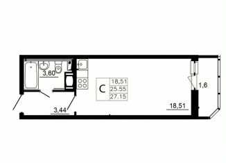 Продажа квартиры студии, 25.9 м2, Ленинградская область, Заводская улица, 18к2