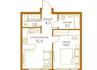 Продажа 1-комнатной квартиры, 41.1 м2, Москва, жилой комплекс Шампайн, к3, Южнопортовый район