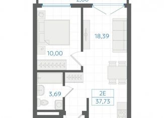 1-комнатная квартира на продажу, 35.8 м2, Екатеринбург, Ленинский район