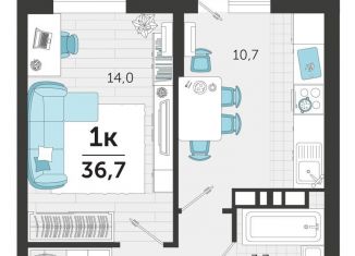 Продаю 1-комнатную квартиру, 36.7 м2, Краснодар, улица Автолюбителей, 1Гк1, ЖК Стрижи