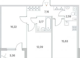 Продажа 2-ком. квартиры, 59.9 м2, посёлок Стрельна, ЖК Любоград