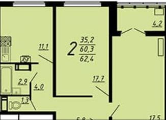 Продается 2-комнатная квартира, 62.8 м2, Воронеж, улица Маршала Одинцова, 25Б/33, ЖК Лазурный
