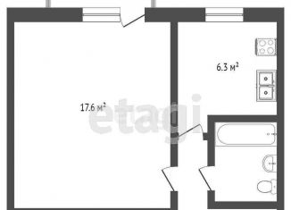 Продам 1-комнатную квартиру, 32.6 м2, деревня Кузнечиха (Кузнечихинский сельский округ), Центральная улица, 33