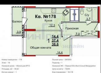 Продажа 1-ком. квартиры, 39 м2, Тула, Центральный территориальный округ, улица Академика Насоновой, 1Б