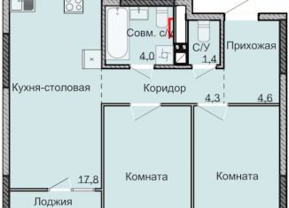Двухкомнатная квартира на продажу, 52.3 м2, Ижевск