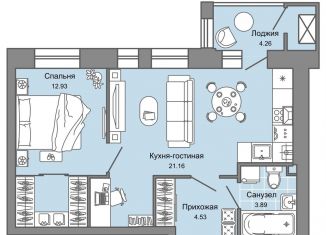 Продажа 2-ком. квартиры, 45 м2, Ульяновск, жилой комплекс Дивный Сад, 9, ЖК Дивный Сад