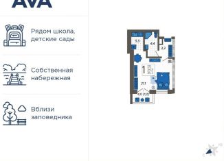 Продам однокомнатную квартиру, 36.3 м2, Сочи, улица Искры, 88лит5, ЖК Летний