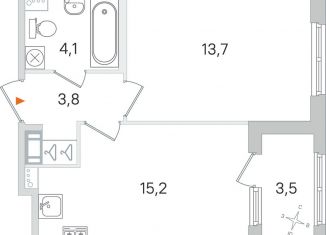 Продаю однокомнатную квартиру, 38.6 м2, Санкт-Петербург