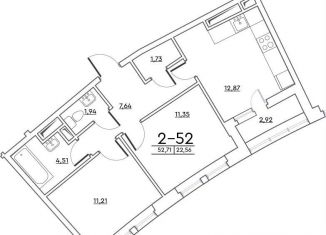 Продажа двухкомнатной квартиры, 52.6 м2, Санкт-Петербург, Планерная улица, 91к2, ЖК Нью Тайм