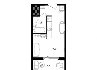 Продажа квартиры студии, 22.7 м2, Ростов-на-Дону, ЖК Пятый Элемент, улица Ерёменко, 110с2