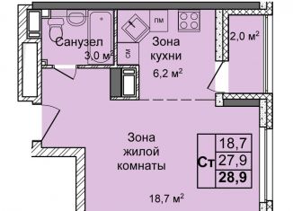 Квартира на продажу студия, 28.9 м2, Нижегородская область, улица Коперника, 1А