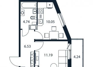 Продается однокомнатная квартира, 33.8 м2, Мурино