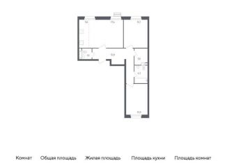 Двухкомнатная квартира на продажу, 69 м2, Москва, проспект Куприна, 36к1