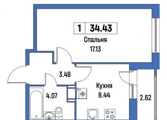 Продается 1-ком. квартира, 34.4 м2, Мурино, ЖК Урбанист